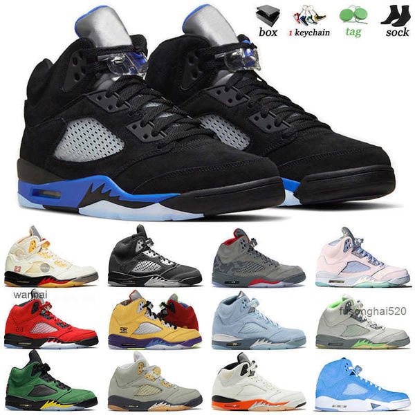 

5 5s basketball shoes designer women jumpman sneakers racer blue easter camo anthracite green bean blue bird jade horizon raging fire red, Black