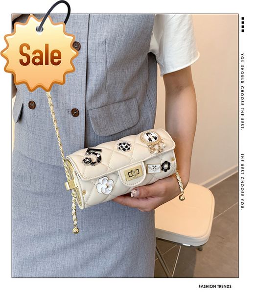 

badge chain lattice small messenger for women trend female shoulder fashion ladies crossbody bags handbags