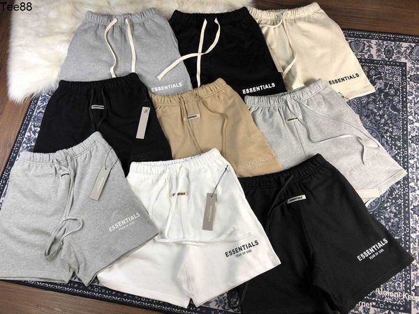 

2021s new essential letter reflective embroidery limited shorts casual pants for men and women, White;black