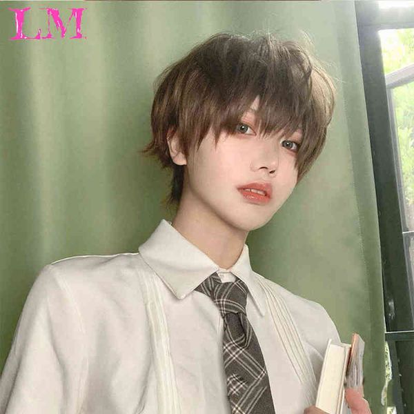 Hair Hair sintético LM Men Wig Short Straight Fangs 12 