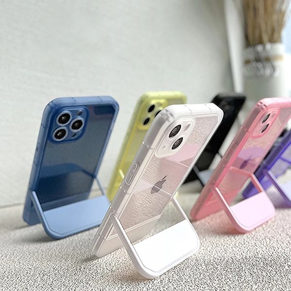 

luxury holder stand bracket transparent silicone phone cases for iphone 14 13 12 pro max 11 7 8 plus x xs xr se 3 clear soft cover
