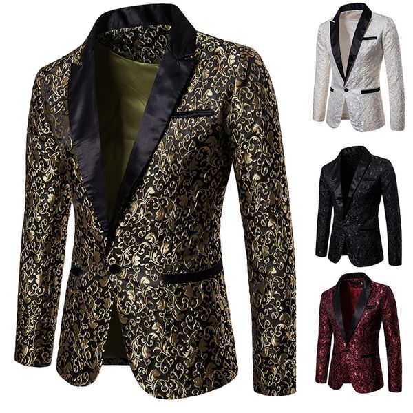 Vestido de festa floral masculino terno elegante jantar jaqueta casamento blazer baile smoking 220801