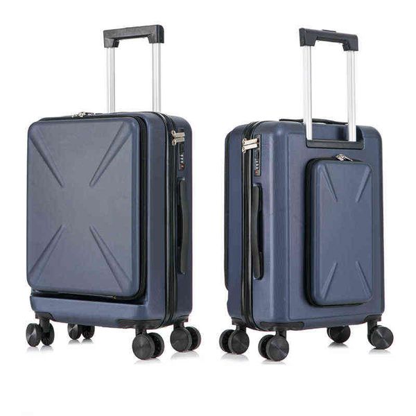 New Travel Valigia Trolley Wheel Business Apertura frontale con custodia per computer Trolley Carry On Small J220708 J220708