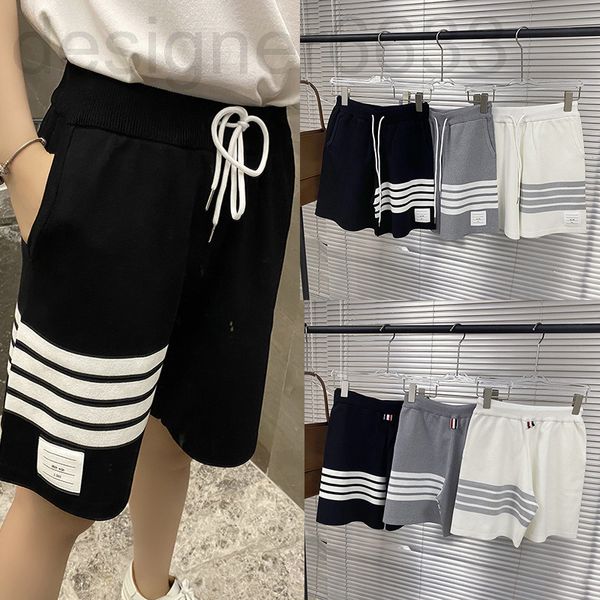 

women's jeans designer tb college style ice silk knitted shorts women's sports pants afye, Blue