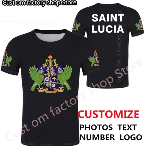 Футболка Saint Lucia футболка DIY Бесплатное название номера номера футболка LCA Nation Flag Lc