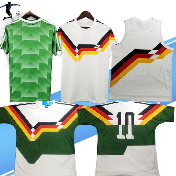 

1988 1990 vest kit west ger home away shirt retro soccer jersey matthÃ¤us klinsmann vÃ¶ller hÃ¤Ãler brehme 89 90 sleeveless classic football, Black;yellow