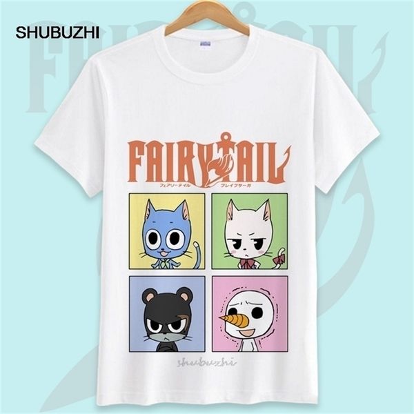 

fairy tail printed men t shirt cotton o-neck tshirts cartoon shirt short-sleeve women t-shirt 220504, White;black