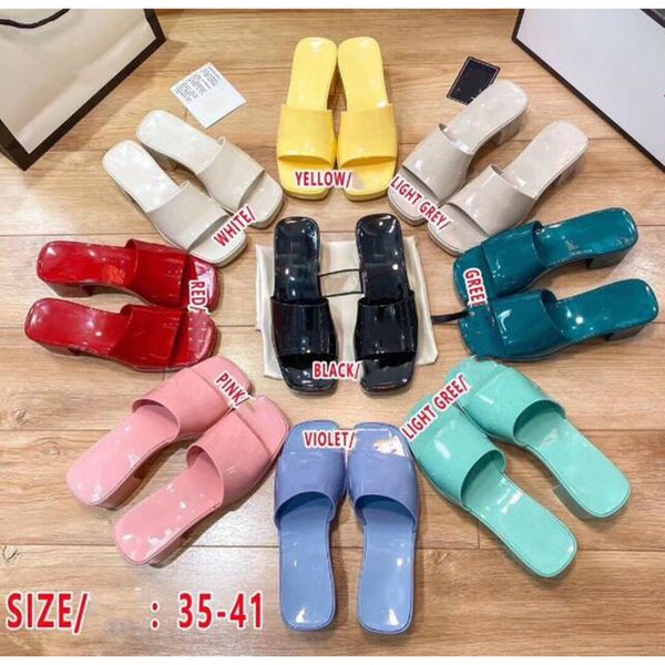 

luxury brand jelly slippers crystal sandals flat slides high heels slipper fashion summer beach thick bottom stuffies platform alphabet slid, Black