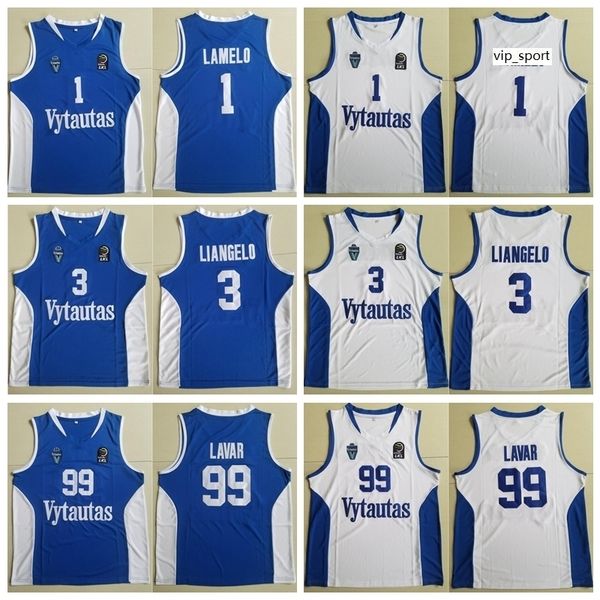 

lithuania prienu vytautas basketball shirt lamelo ball jersey liangelo ball uniform 99 lavar ball all stitched good team, Black