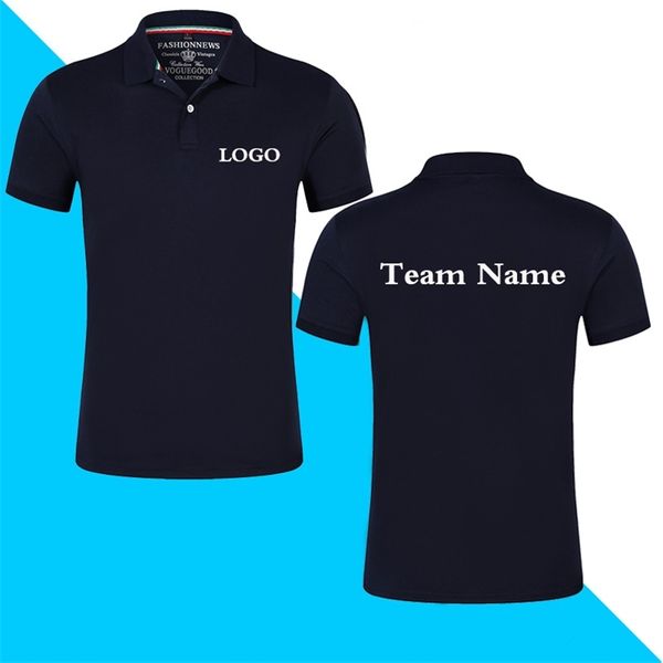 Camisas de pólo clássicas de manga curta de manga curta de verão de alta qualidade, design impresso personalizado para uma equipe de negócios uniforme 220623