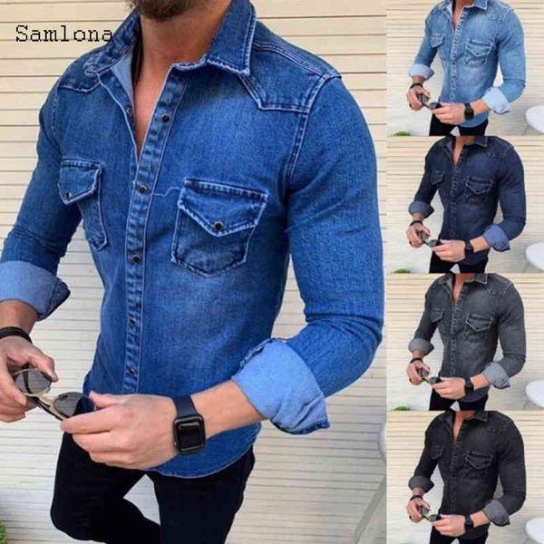 Men Jackets Jackets de manga longa Jean Outerwear Plus Size 3xl Mens moda Autumn Novo Jeans de rua casual casual Jeans Style Thin Style Y220803