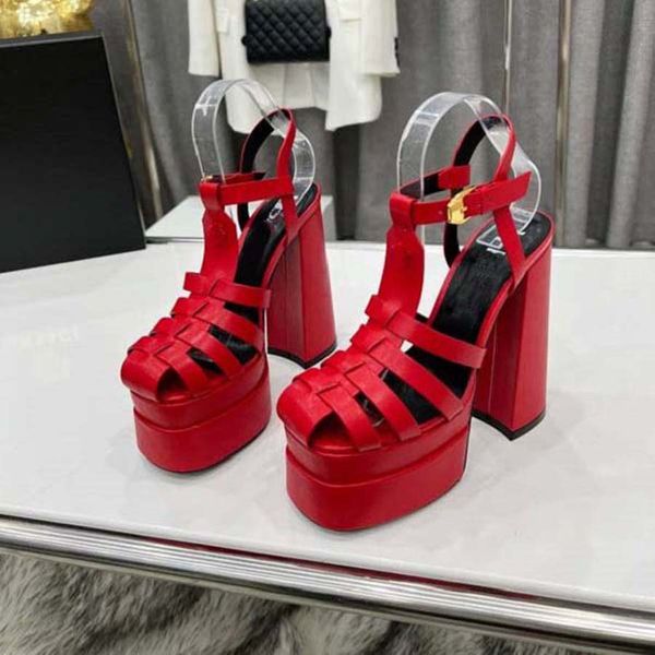 

2022 spring ultra high heel waterproof platform roman sandals hate sky high runway show large size european and american foreign trade sanda, Black