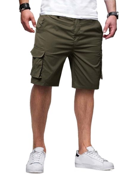 

men flap pocket cargo shorts q2ax#, White;black