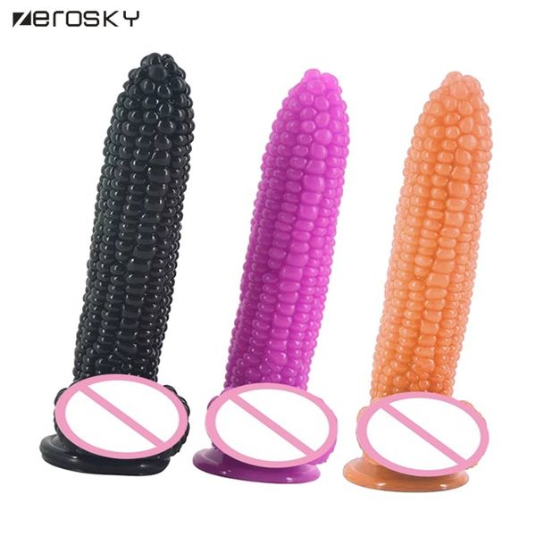 Zerosky Super Big Huge Mais-Dildo, realistischer Penis, starker Saugnapf, sexy Spielzeug für Frauen, G-Punkt-Prostata-Massagegerät, männlich