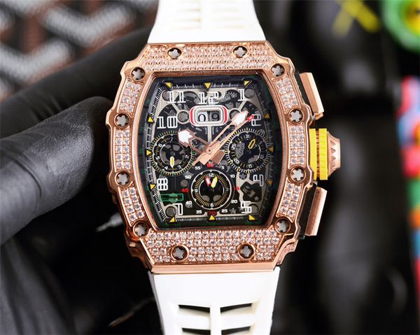 Marca de venda quente masculino automático assistir moda casual diamante assiste 316l de aço inoxidável relógio de ouro rosa
