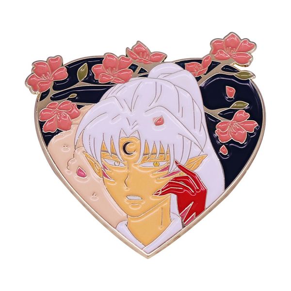 

inuyasha comic enamel pins collect sakura metal cartoon brooch backpack collar lapel badges fashion jewelry gifts, Blue