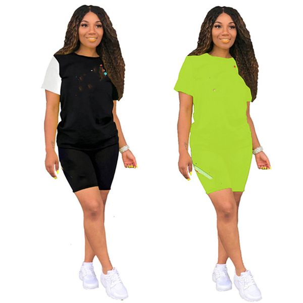 

designer wholesale two piece sets womens outfits camouflage summer short sleeve tee shorts mathing sets casaul print sportswear 7454, Gray