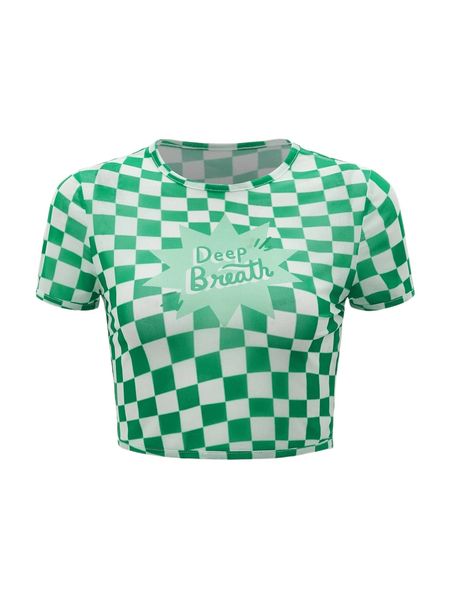 

x daniela cossio checkered & letter graphic mesh q0ik#, White
