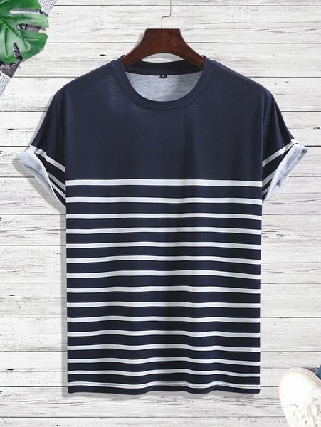 

men striped print tee n5qo#, White;black