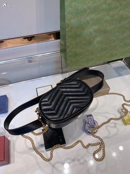 

designer waist bag women's chain bag two usage sizes 18 cm