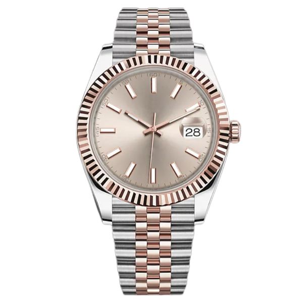 

2022 dropshipping automatic mechanical watch mens big magnifier 41mm stainless steel sapphire men watches male wristwatches waterproof lumin, Slivery;brown
