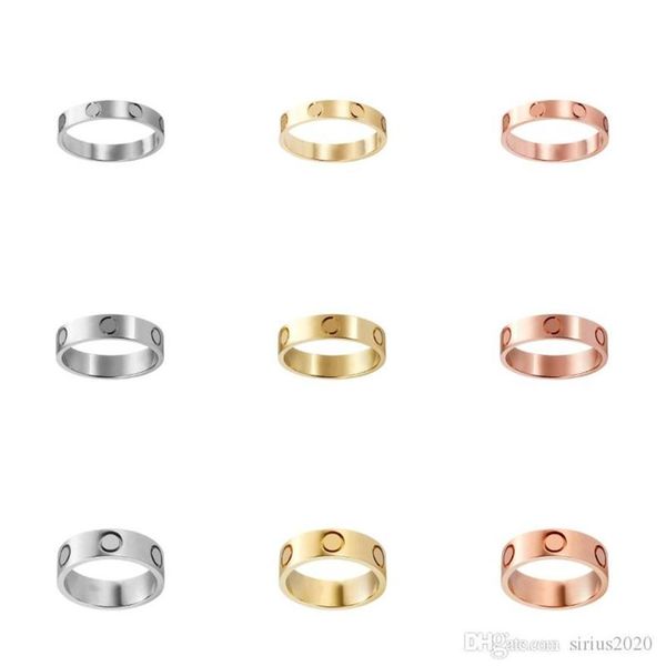 

love screw ring men's band rings classic luxury designer jewelry women titanium steel alloy gold-plated gold/silver/rose neve220i