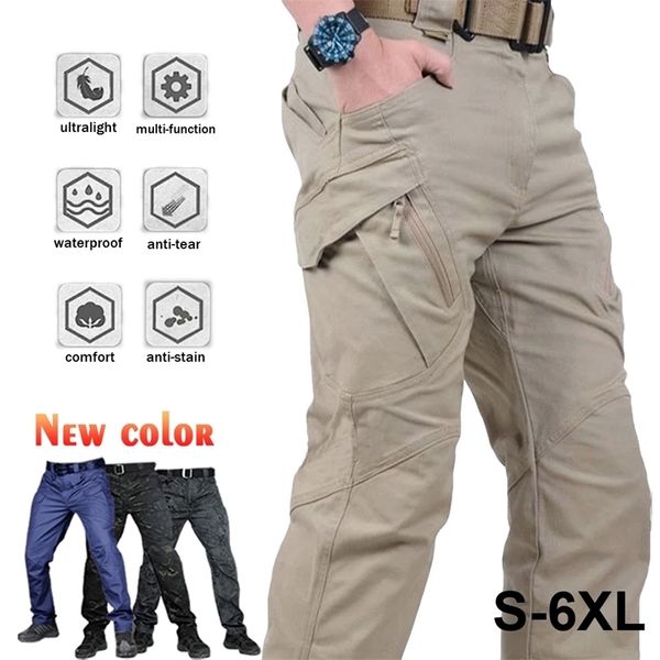 

city tactical cargo pants men classic outdoor hiking trekking waterproof joggers sweatpants military army multi pocket trousers 220325, Black