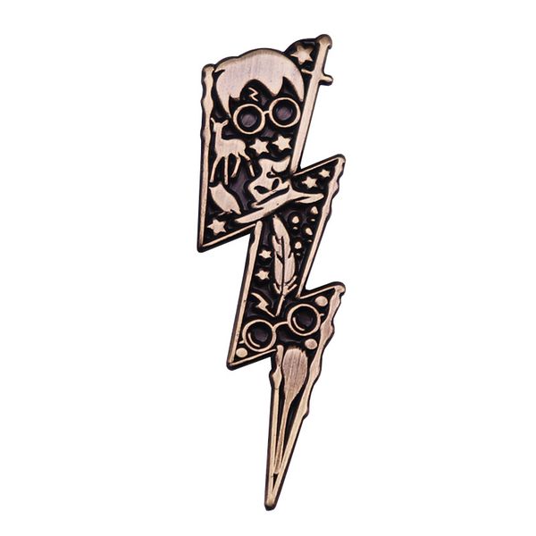 

hpotter lightning scar enamel pin badge wizarding world brooch movie fan flair addition, Blue