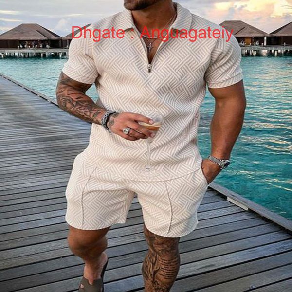 

loose men's summer tracksuits hawaii sets casual tshirt man print short sleeve shirts luxury tracksuit fashion men beach outfits 2 piec, Gray