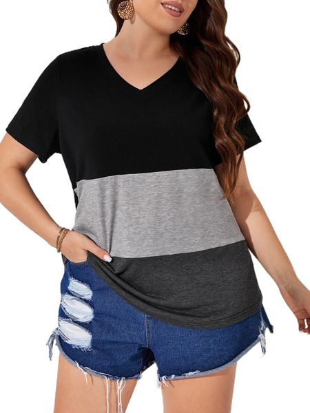 

plus cut and sew tee b3bx#, Black