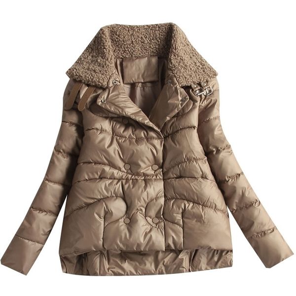 

women's short jacket winter warm cotton coat thick clothing lady parkas 201125, Black
