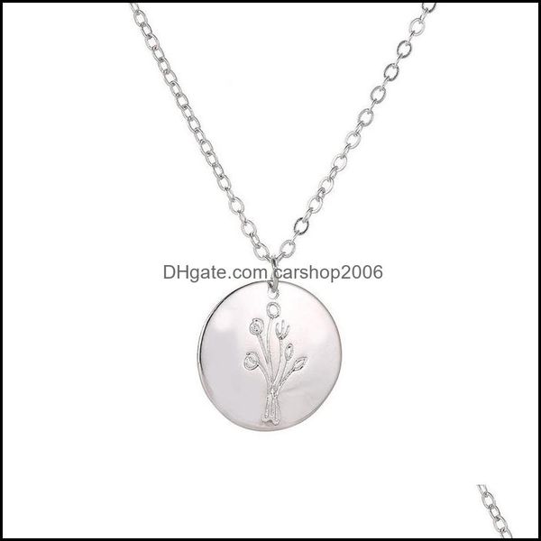 

chains necklaces pendants jewelry zyzq fashion choker women necklace with live tree pattern engraved sier plated birthday gift accessories, Silver