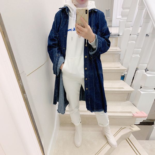 

ramadan winter denim abaya dubai turkey kaftan morocco muslim dress for women robe longue kimono femme musulmane islam arabic, Red