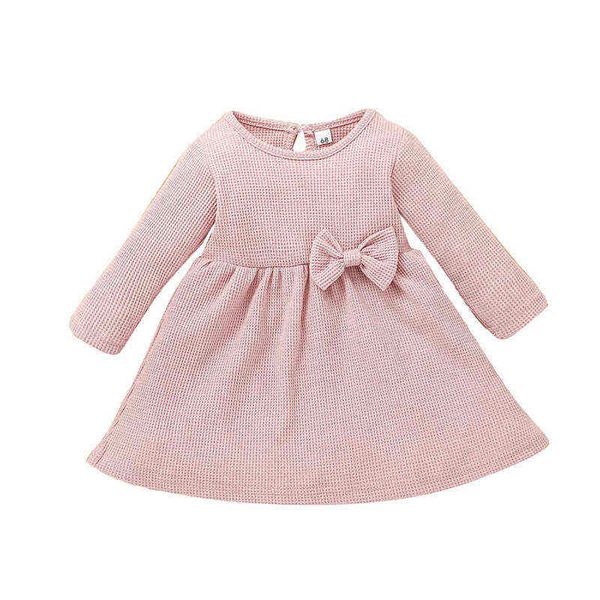 

fashion solid baby girl dress spring & autumn newborn clothing girls dress cotton long sleeve toddler dresses months l220715, Red;yellow