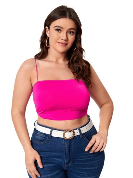 

plus backless crop cami 09iw#, Black