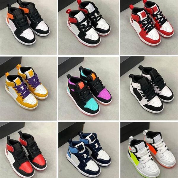 

infants 1s 1 toddler kids basketball shoes pine green game scotts obsidian chicago bred sneakers multi-color tie-dye size 25-35242a, Black