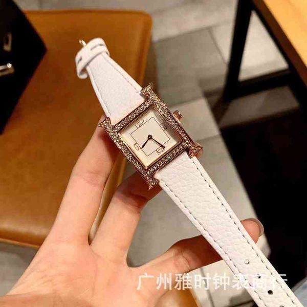 

luxury montre mechanical cassidy tank fashion women's traceless versatile h family diamond inlaid tank series needle quartz, Slivery;golden