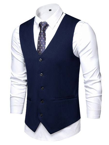 

men 1pc button front waistcoat k9ri#, White;black