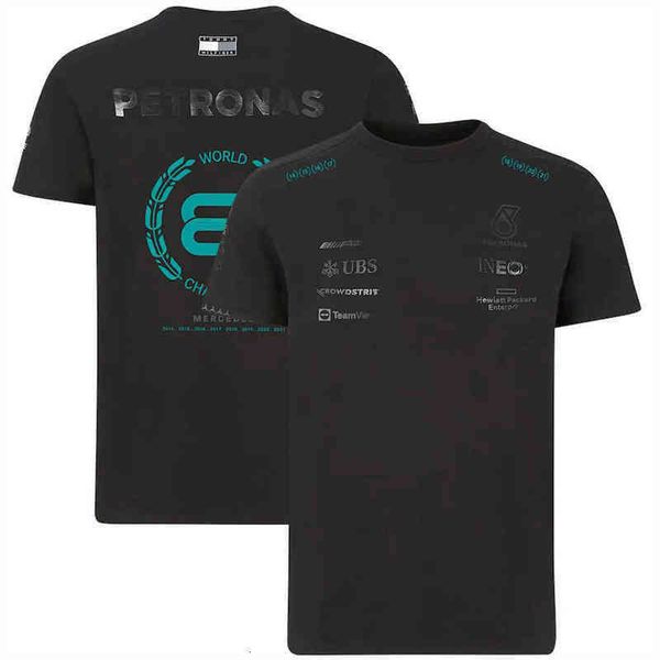 

petronas f1 fashionable racing men's casual 3d printed round collar short sleeves oversized summer t-shirt, White;black