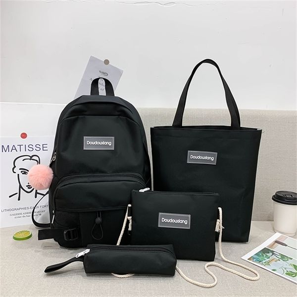 

trend female schoolbags fashion nylon women backpack waterproof school bags for teenage girls casual shoulder bags women lj201225