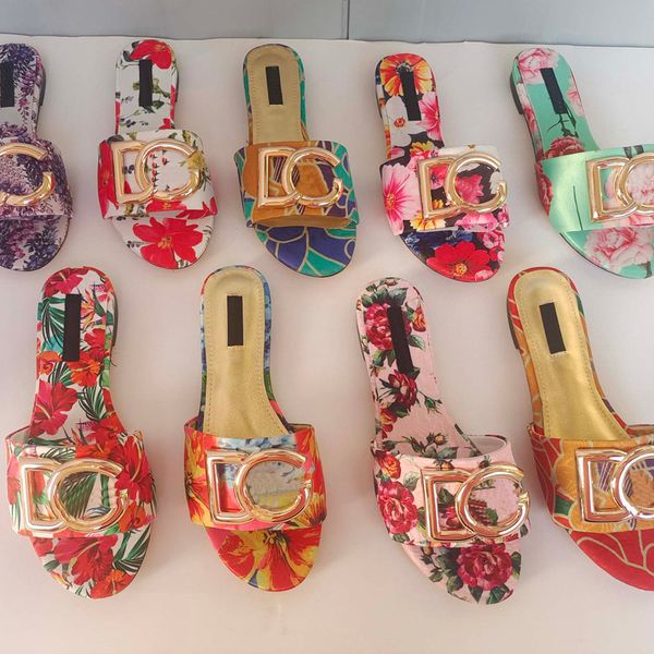 

woman slippers fashion sandals metal decoration beach classic slipper platform alphabet lady leather flat slides by dqbag 02, Black