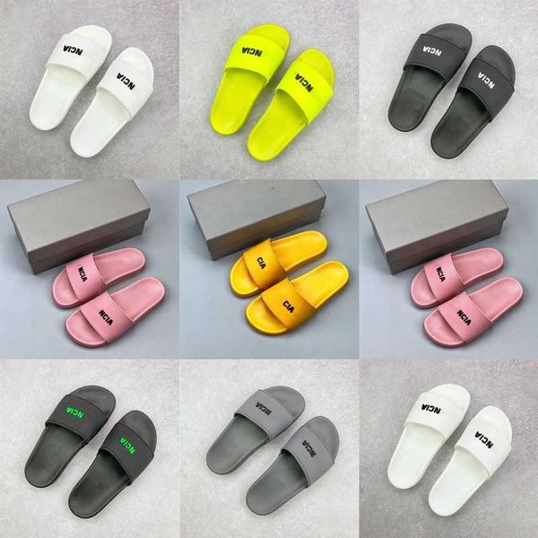 Кожа резиновый бассейн Meens Slides Sandal Slippers Материал 20 мм мягкая чистящая ткань 3D пряжка Wommen Summber Beach Италия Balenciagas Balencaiga