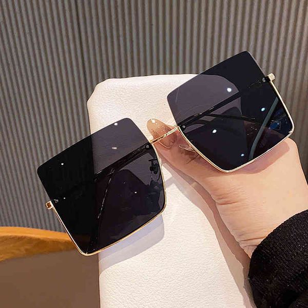 

sunglasses large frame cut edge square 2022 personalized big face anti ultraviolet, White;black