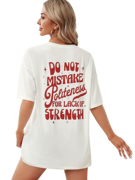 

x lettersbysid slogan graphic drop shoulder tee 77xn#, White