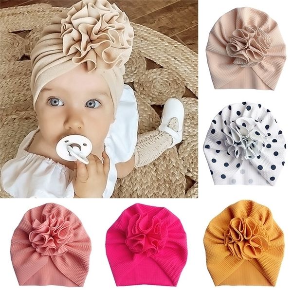 Cute Flower Baby Hat Toddler Turban Infant Head wraps Kids Bonnet born Toddler Beanie Cap per 018m 220617