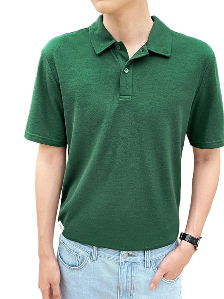 

men bow front polo shirt 82da#, White;black