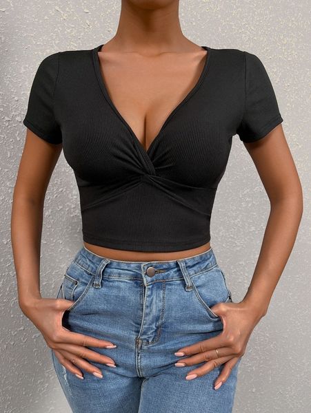 

twist front crop tee l4tb#, White