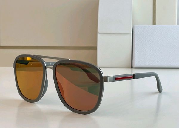 

men square pilot mirror sunglasses matte grey frame red mirrored lens glasses 50x sonnenbrille sun glasses for vacation with box, White;black