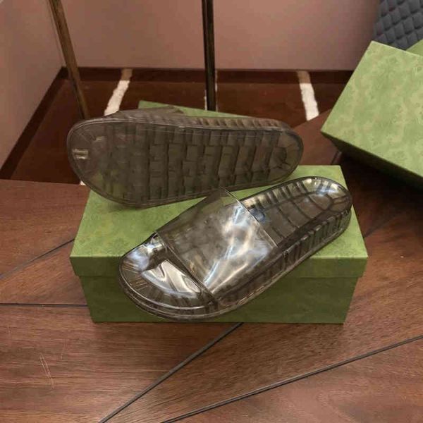 

slippers mens women designer glow transparent crystal sandals summer outdoor beach slides fluorescent sandal fashion flats flip flops rubber, Black