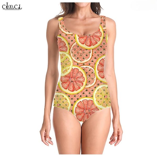 

fashion women onepiece swimsuit fruit green leaves 3d print girl bathing suit sleeveless women swimwear 220617, White;black